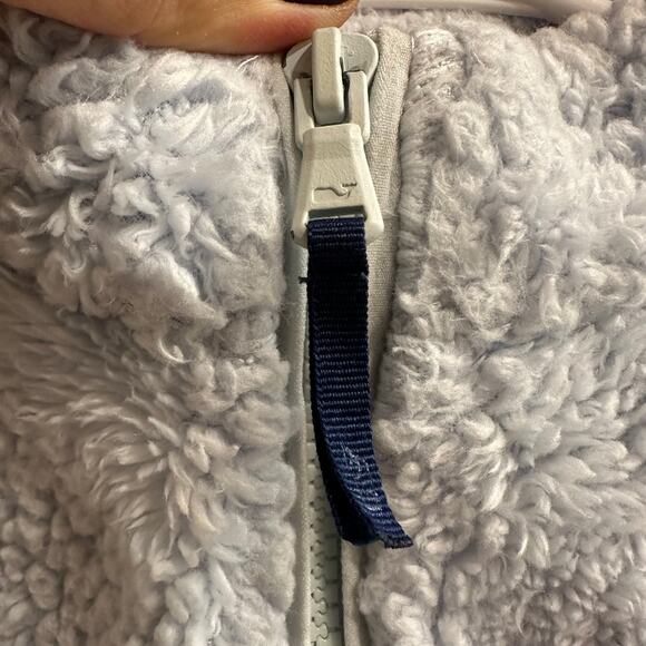 Vineyard Vines Light Blue Zip Up Sherpa Fleece Jacket Pockets Size Large 14 - Picture 4 of 7
